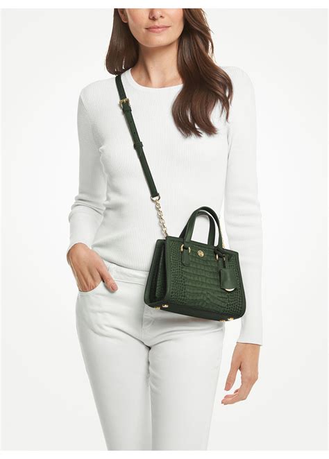 michael kors chantal extra-small crocodile embossed leather messenger bag|chantal extra.